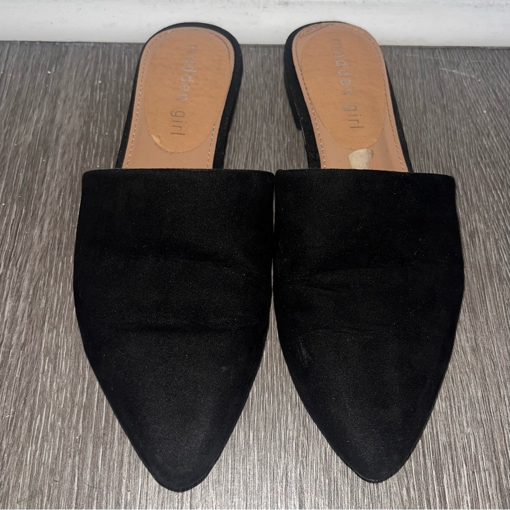 Black Suede Mules